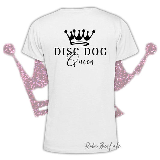 T-Shirt HRH - DISC DOG QUEEN - Uomo o Donna, BASIC COLORS! - dalla XS alla 5XL