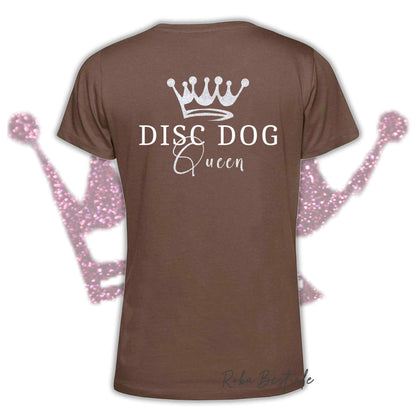 T-Shirt HRH - DISC DOG QUEEN - Uomo o Donna, HOT COLORS - Applicazioni BIANCO GLITTER! - dalla XS alla 5XL