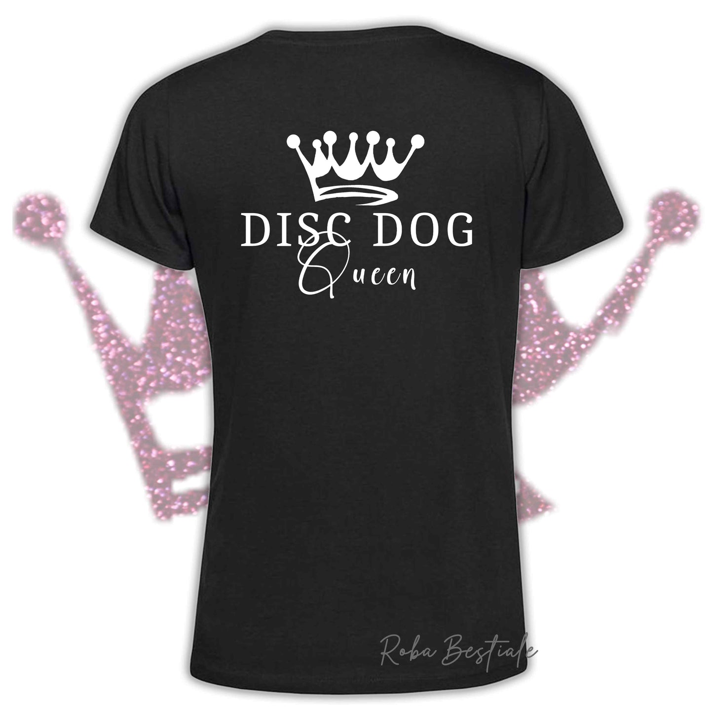 T-Shirt HRH - DISC DOG QUEEN - Uomo o Donna, BASIC COLORS! - dalla XS alla 5XL