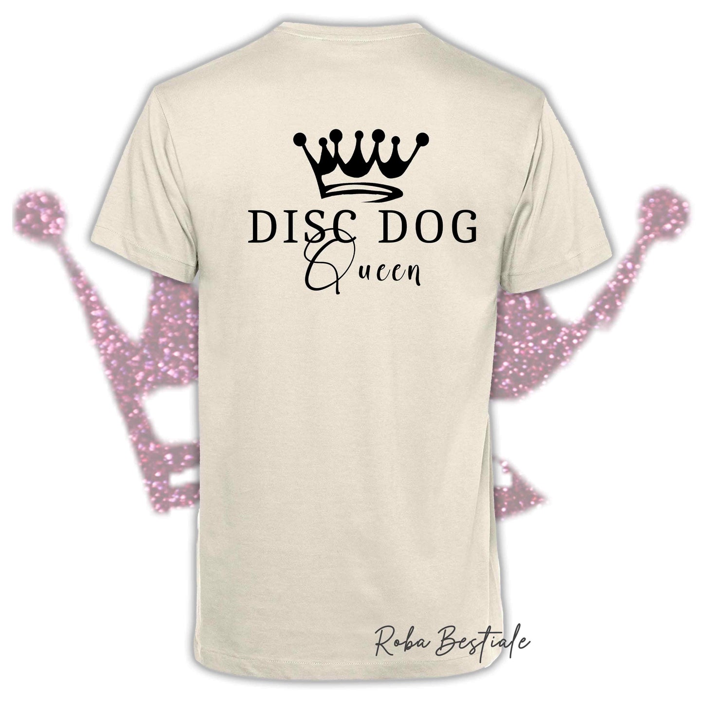 T-Shirt HRH - DISC DOG QUEEN - Uomo o Donna, BASIC COLORS! - dalla XS alla 5XL
