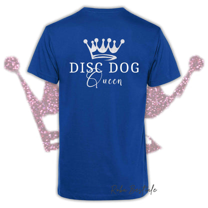 T-Shirt HRH - DISC DOG QUEEN - Uomo o Donna, HOT COLORS - Applicazioni BIANCO GLITTER! - dalla XS alla 5XL