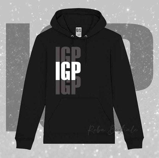 Felpa SOLO SCRITTE - IGP - Nera o Grigia, Scritta in Vinile in colore a scelta - Unisex - dalla XS alla 3XL