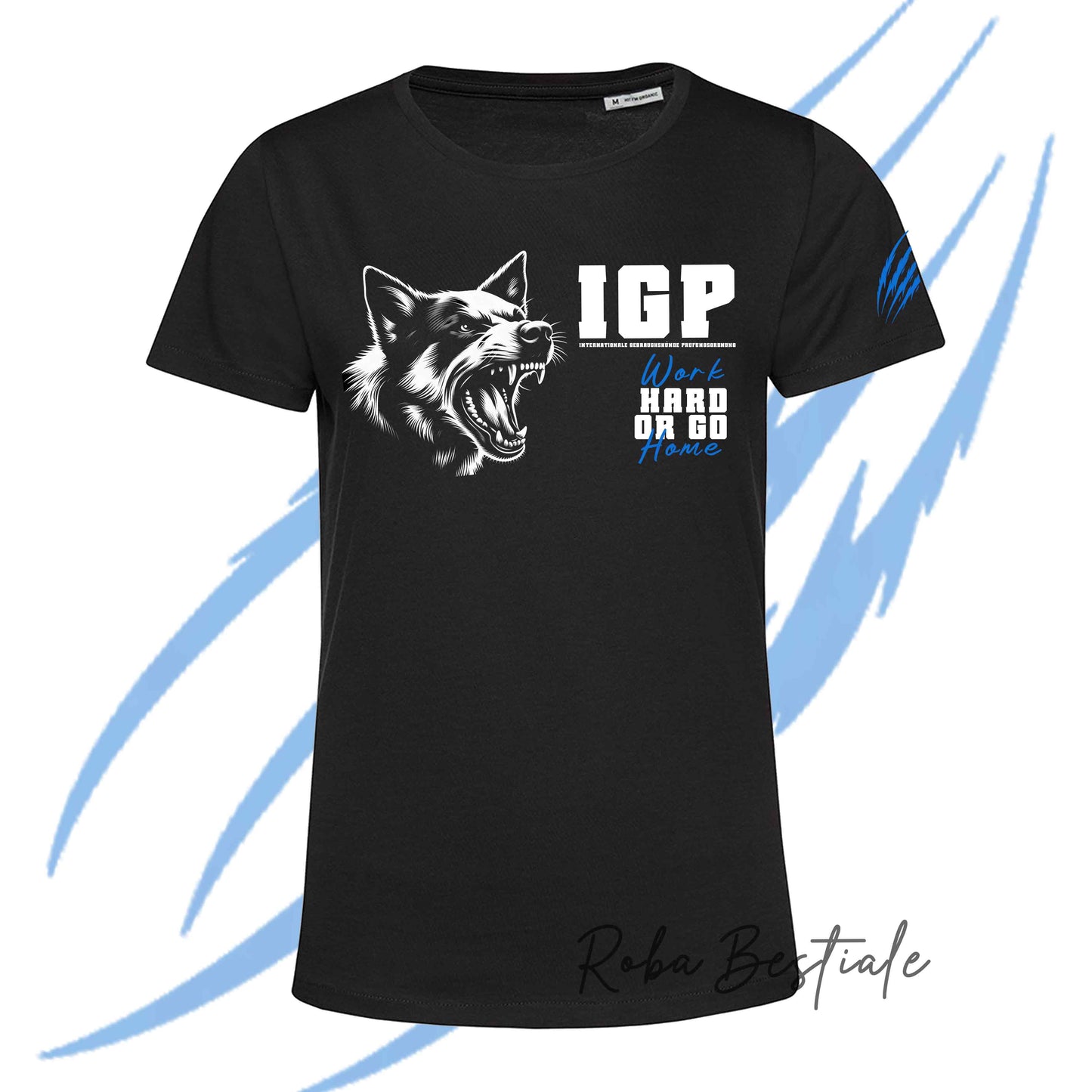 T-Shirt IGP4 - AUSTRALIAN CATTLE DOG - Dettagli in 4 Colori - NERA, 100% Cotone, Uomo o Donna - dalla XS alla 5XL