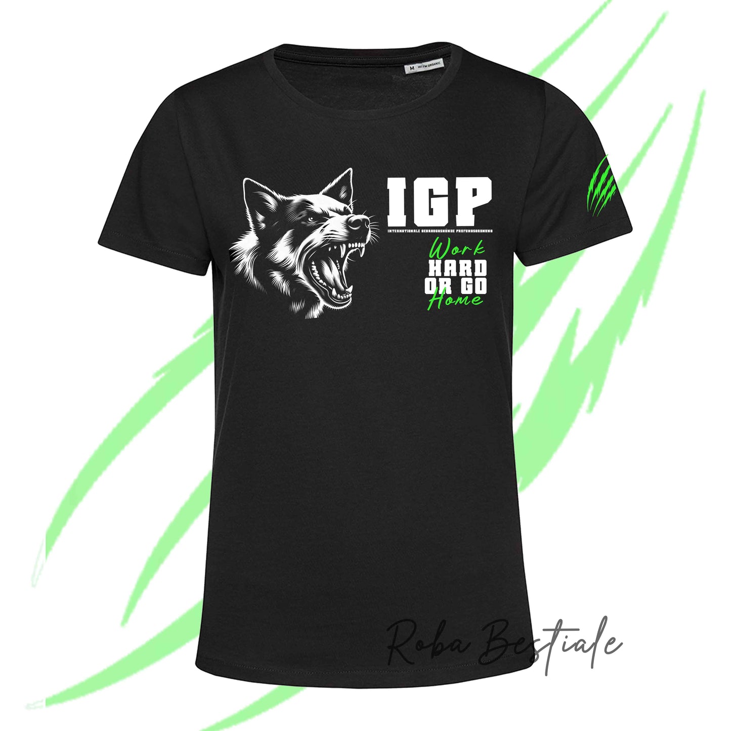T-Shirt IGP4 - AUSTRALIAN CATTLE DOG - Dettagli in 4 Colori - NERA, 100% Cotone, Uomo o Donna - dalla XS alla 5XL