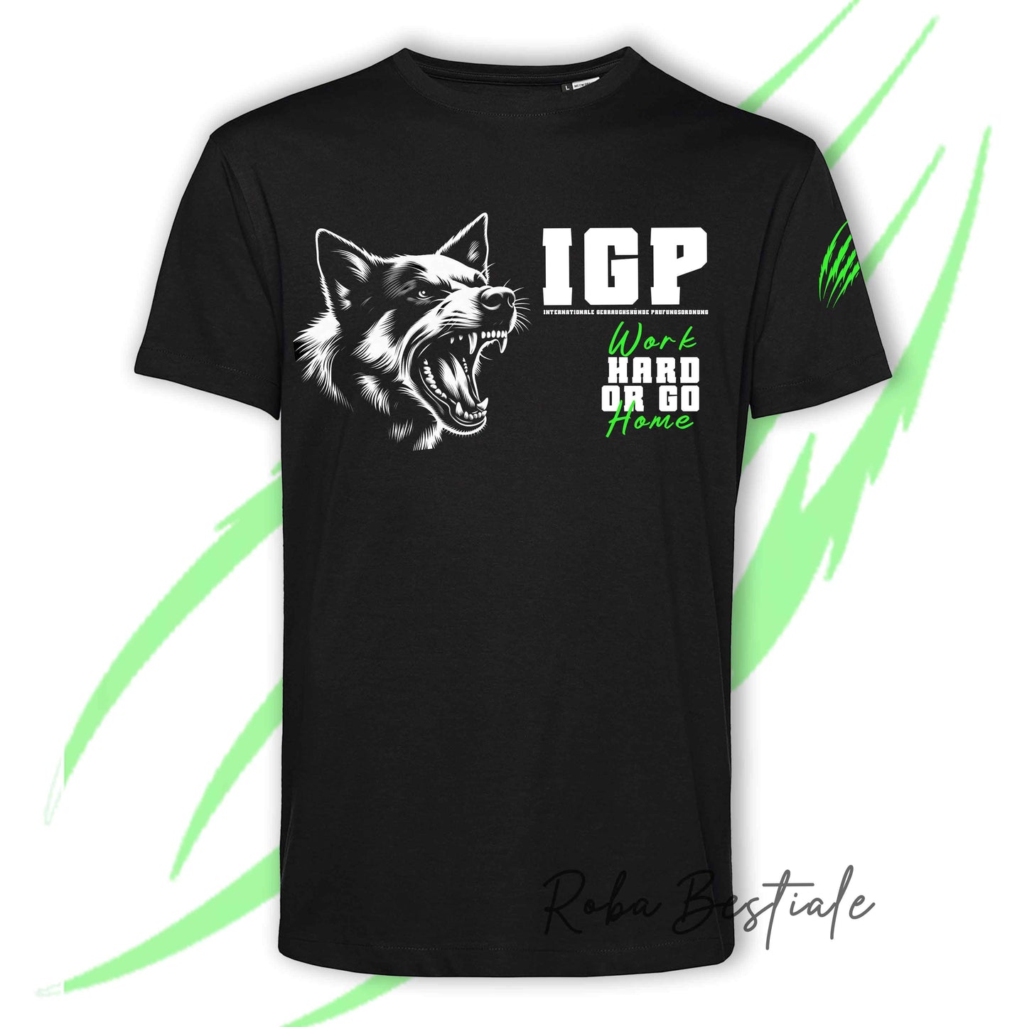 T-Shirt IGP4 - AUSTRALIAN CATTLE DOG - Dettagli in 4 Colori - NERA, 100% Cotone, Uomo o Donna - dalla XS alla 5XL