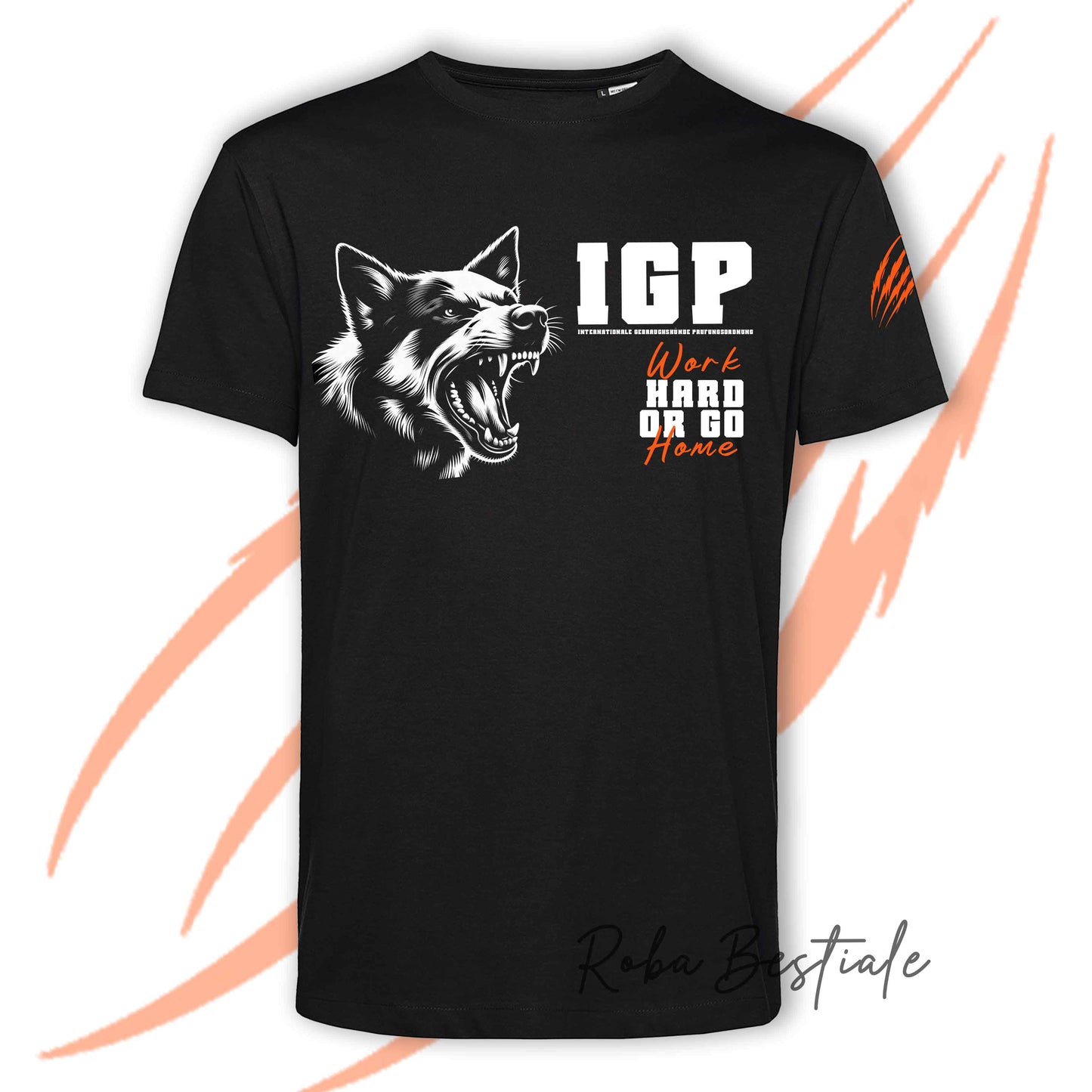 T-Shirt IGP4 - AUSTRALIAN CATTLE DOG - Dettagli in 4 Colori - NERA, 100% Cotone, Uomo o Donna - dalla XS alla 5XL