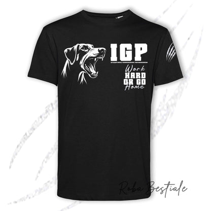 T-Shirt IGP4 - DOBERMANN - GLITTER! NERA, 100% Cotone, Uomo o Donna - dalla XS alla 5XL