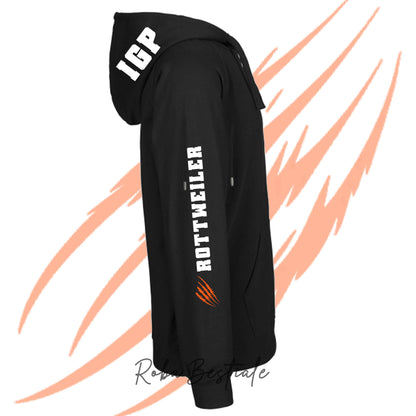 Felpa Invernale Full Zip IGP4 - ROTTWEILER - Unisex - Nera - Dettagli in Colore a Scelta - dalla XS alla 3XL