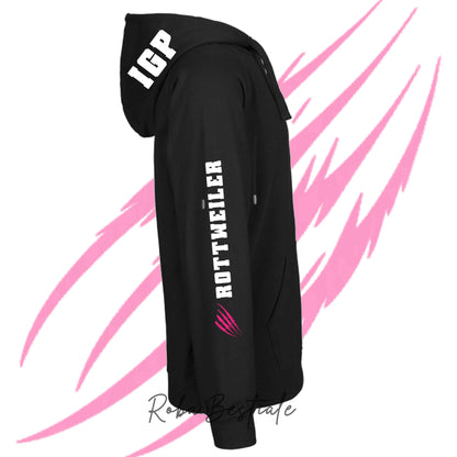 Felpa Invernale Full Zip IGP4 - ROTTWEILER - Unisex - Nera - Dettagli in Colore a Scelta - dalla XS alla 3XL