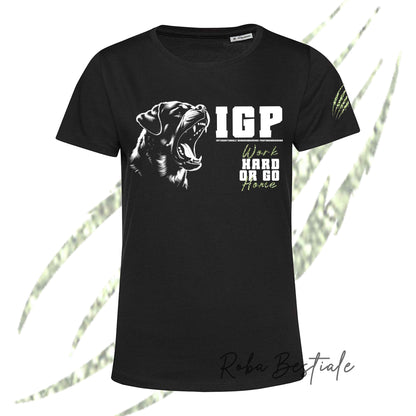 T-Shirt IGP4 - ROTTWEILER - GLITTER! NERA, 100% Cotone, Uomo o Donna - dalla XS alla 5XL