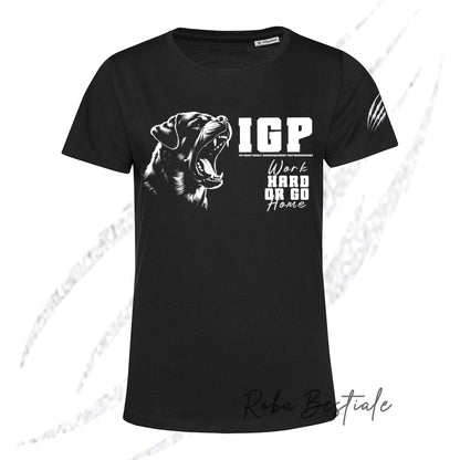 T-Shirt IGP4 - ROTTWEILER - GLITTER! NERA, 100% Cotone, Uomo o Donna - dalla XS alla 5XL
