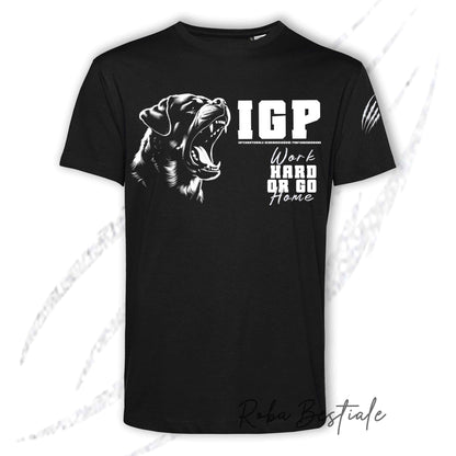 T-Shirt IGP4 - ROTTWEILER - GLITTER! NERA, 100% Cotone, Uomo o Donna - dalla XS alla 5XL