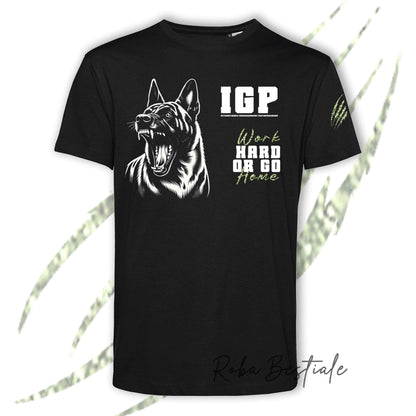 T-Shirt IGP4 - PASTORE OLANDESE - GLITTER! NERA, 100% Cotone, Uomo o Donna - dalla XS alla 5XL