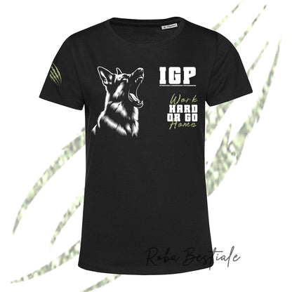 T-Shirt IGP4 - PASTORE TEDESCO - GLITTER! NERA, 100% Cotone, Uomo o Donna - dalla XS alla 5XL