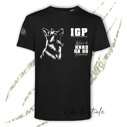 T-Shirt IGP4 - PASTORE TEDESCO - GLITTER! NERA, 100% Cotone, Uomo o Donna - dalla XS alla 5XL