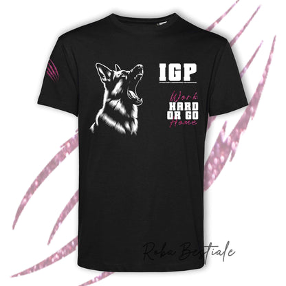 T-Shirt IGP4 - PASTORE TEDESCO - GLITTER! NERA, 100% Cotone, Uomo o Donna - dalla XS alla 5XL