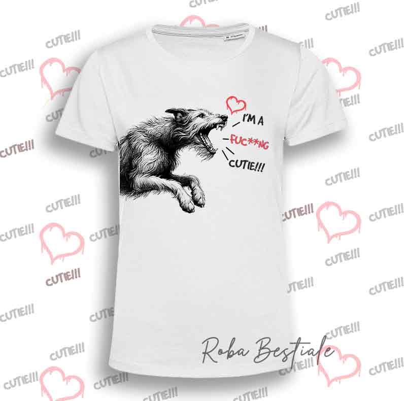 T-Shirt I'M A FUC**NG CUTIE - IRISH WOLFHOUND - Uomo o Donna - dalla XS alla 5XL