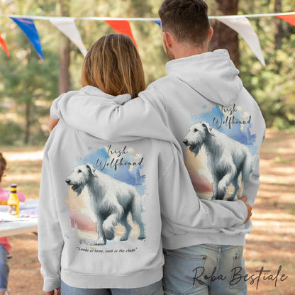 Felpa BEHAVIOR - IRISH WOLFHOUND Bianco - Standard FCI - Unisex - Grigia - dalla XS alla 3XL