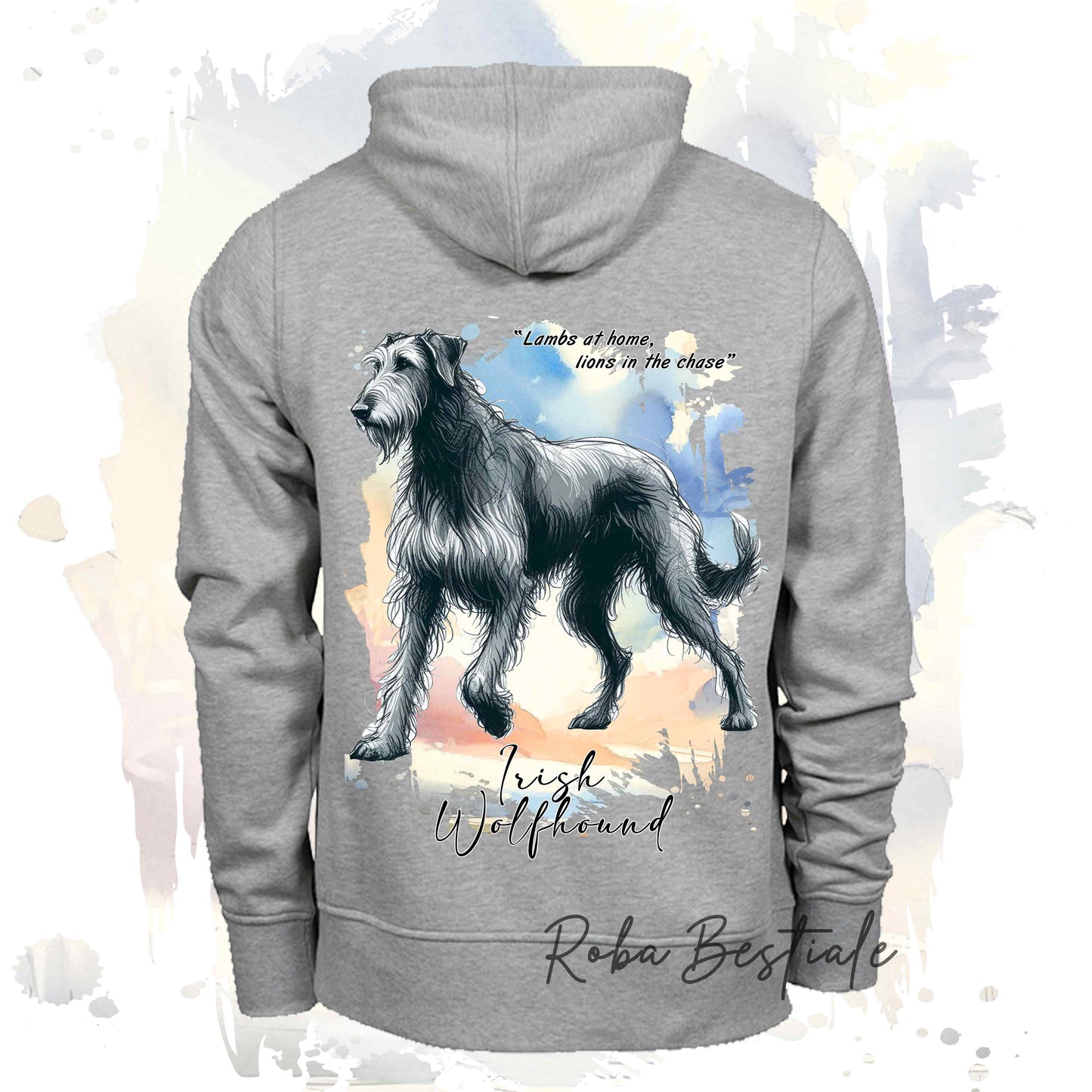 Felpa BEHAVIOR - IRISH WOLFHOUND Grigio - Standard FCI - Unisex - Grigia - dalla XS alla 3XL
