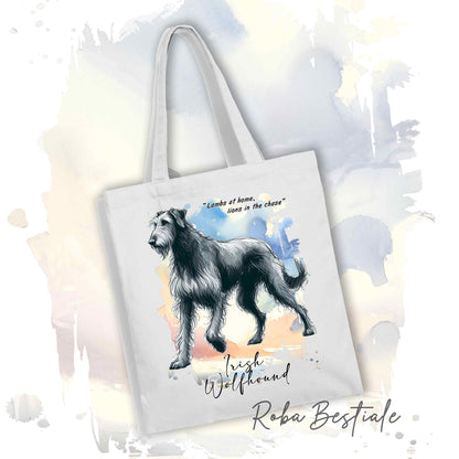 Shopper BEHAVIOR - IRISH WOLFHOUND Grigio - Standard FCI - Diversi colori disponibili, 100% Cotone