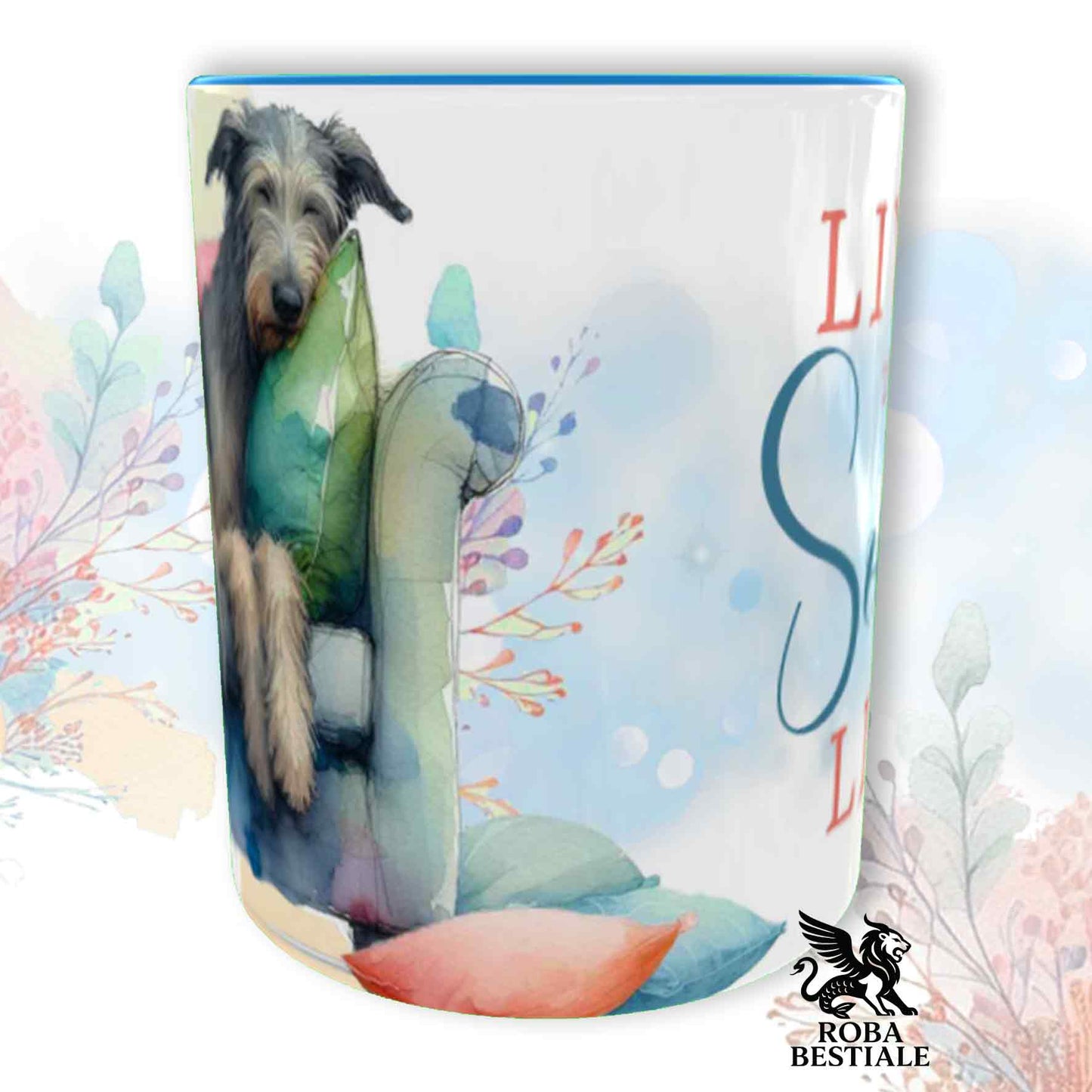 Tazza SOFT LIFE - IRISH WOLFHOUND Grigio - In Ceramica, colore a scelta - 330 ml