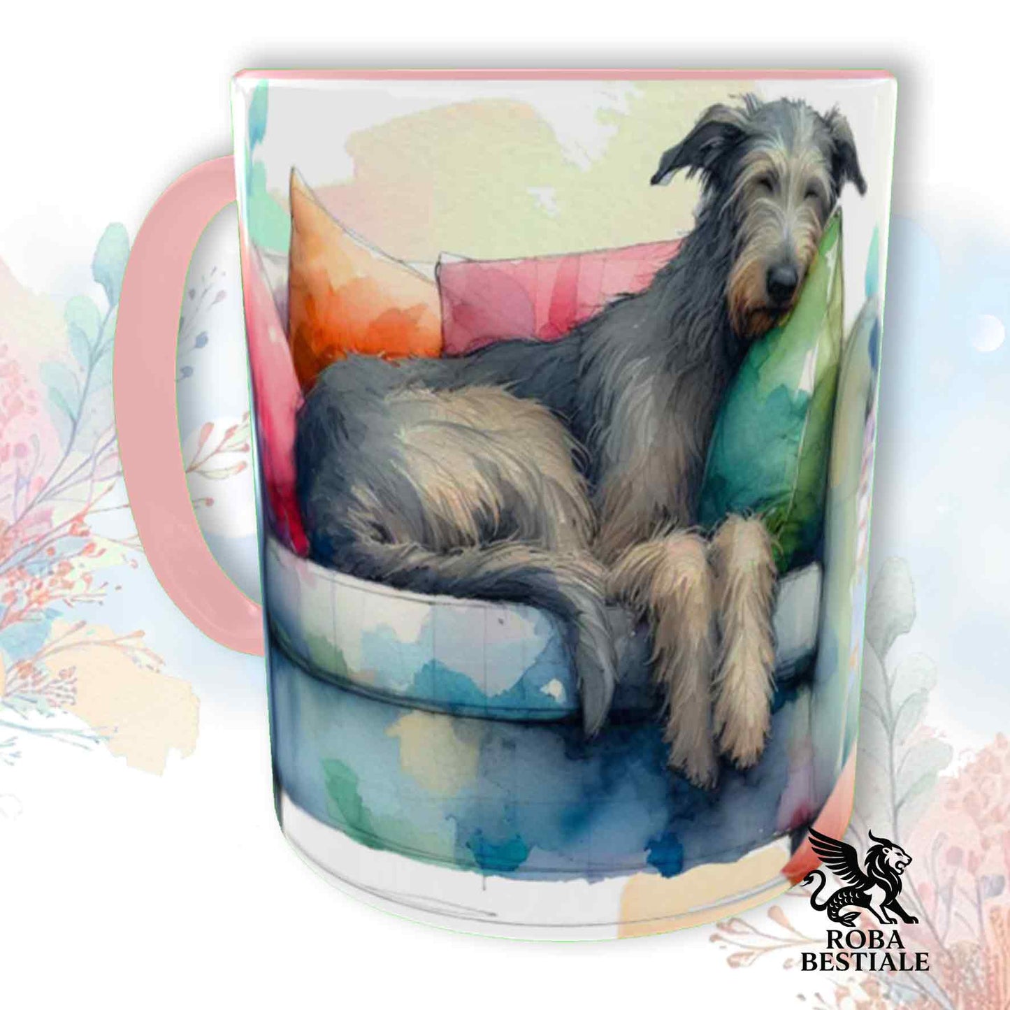 Tazza SOFT LIFE - IRISH WOLFHOUND Grigio - In Ceramica, colore a scelta - 330 ml