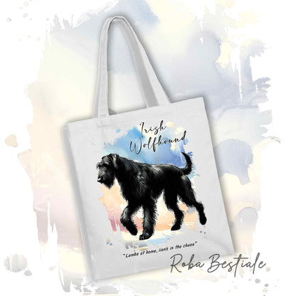 Shopper BEHAVIOR - IRISH WOLFHOUND Nero - Standard FCI - Diversi colori disponibili, 100% Cotone