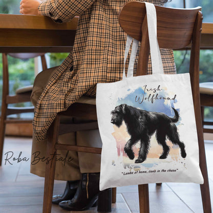 Shopper BEHAVIOR - IRISH WOLFHOUND Nero - Standard FCI - Diversi colori disponibili, 100% Cotone