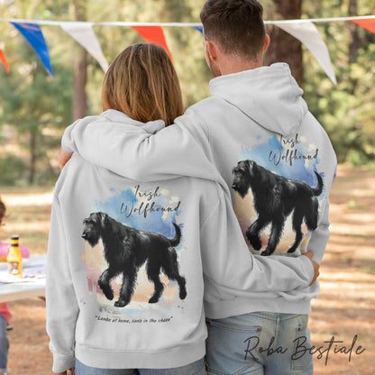 Felpa BEHAVIOR - IRISH WOLFHOUND Nero - Standard FCI - Unisex - Grigia - dalla XS alla 3XL