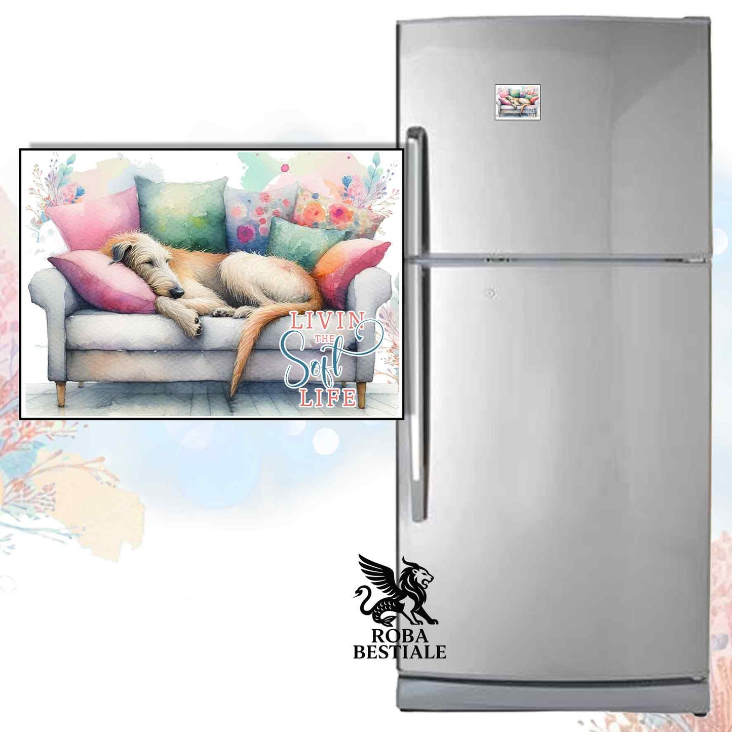 Calamita SOFT LIFE - IRISH WOLFHOUND Rosso - in MDF - 7x5 cm