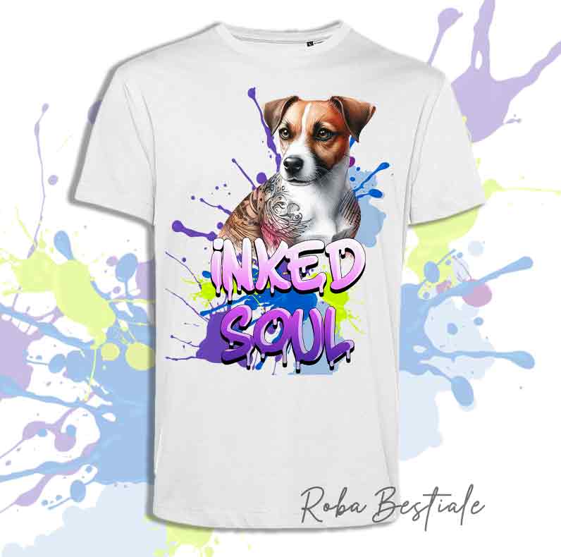 T-Shirt INKED SOUL - JACK RUSSELL TERRIER Bianco Fulvo