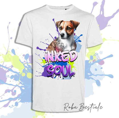 T-Shirt JACK RUSSELL TERRIER Blanc Fauve - Collection Inked Soul