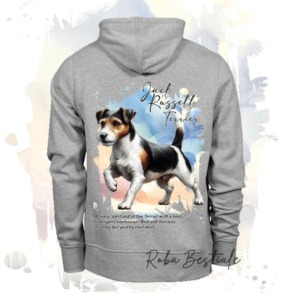 Felpa BEHAVIOR - JACK RUSSELL TERRIER BROKEN Tricolor - Standard FCI - Unisex - Grigia - dalla XS alla 3XL