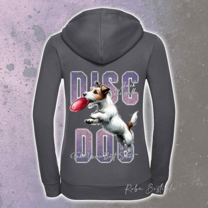 Felpa APTITUDE - DISC DOG - JACK RUSSELL TERRIER Broken - Con Cappuccio e Full Zip, Uomo o Donna, in tanti colori - dalla XS alla 5XL