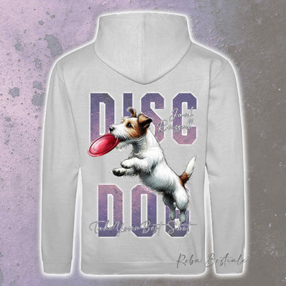 Felpa APTITUDE - DISC DOG - JACK RUSSELL TERRIER Broken - Con Cappuccio e Tasconi, Unisex, in tanti colori - dalla XS alla 5XL