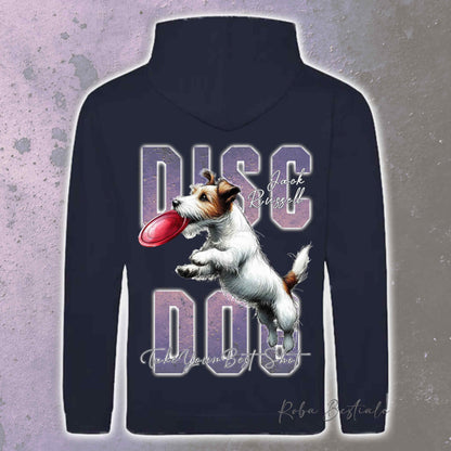 Felpa APTITUDE - DISC DOG - JACK RUSSELL TERRIER Broken - Con Cappuccio e Tasconi, Unisex, in tanti colori - dalla XS alla 5XL