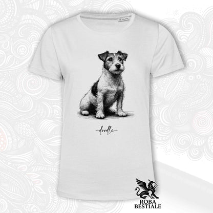 DOODLE T-Shirt - JACK RUSSELL TERRIER Broken - White or Beige, Men's or Women's - from XS to 5XL