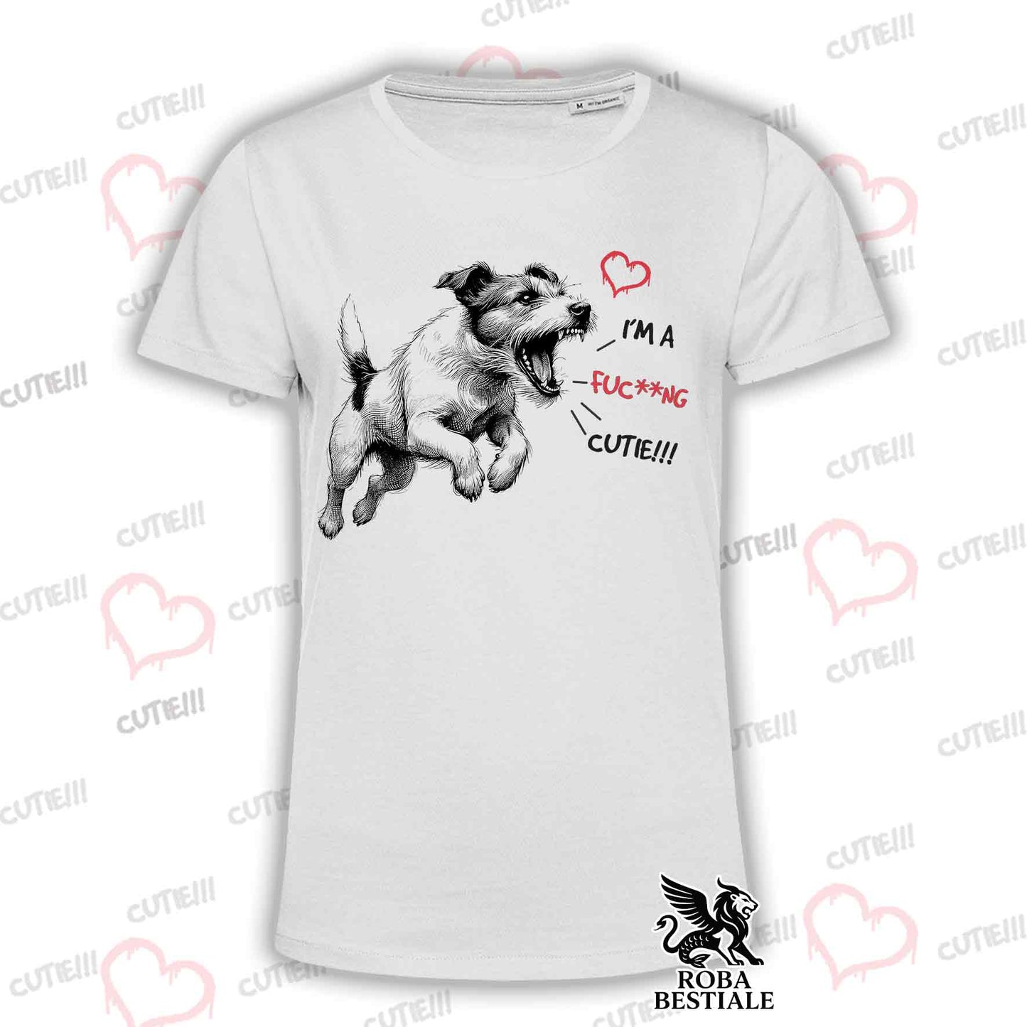 CUTIE T-Shirt - JACK RUSSELL TERRIER Broken - White or Beige, for Men or Women - from XS to 5XL