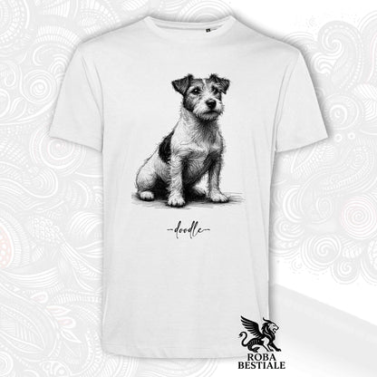 DOODLE T-Shirt - JACK RUSSELL TERRIER Broken - White or Beige, Men's or Women's - from XS to 5XL