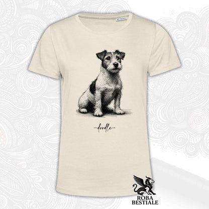 DOODLE T-Shirt - JACK RUSSELL TERRIER Broken - White or Beige, Men's or Women's - from XS to 5XL