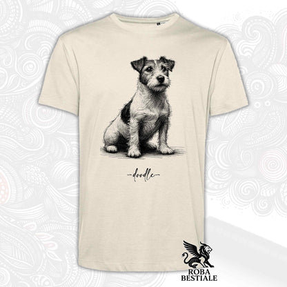 DOODLE T-Shirt - JACK RUSSELL TERRIER Broken - White or Beige, Men's or Women's - from XS to 5XL