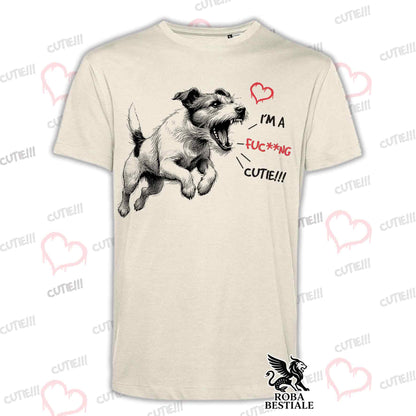 CUTIE T-Shirt - JACK RUSSELL TERRIER Broken - White or Beige, for Men or Women - from XS to 5XL