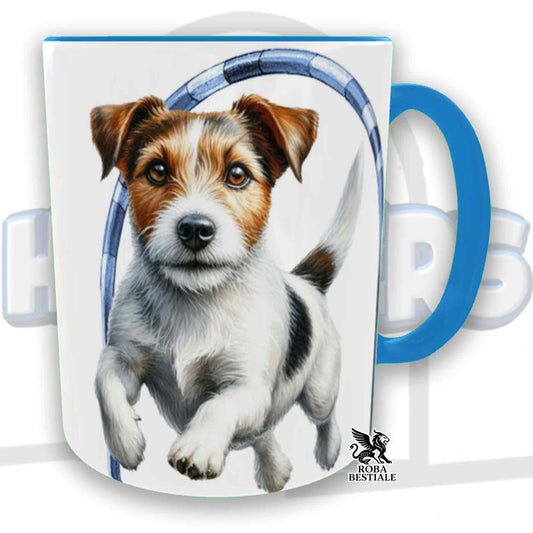 Tazza HOOPERS Player - JACK RUSSELL TERRIER Broken - In Ceramica, con manico e interno colorato - 330 ml