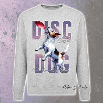 Felpa Invernale APTITUDE - DISC DOG - JACK RUSSELL TERRIER Rough - Girocollo, Unisex, in tanti colori! - dalla XS alla 3XL