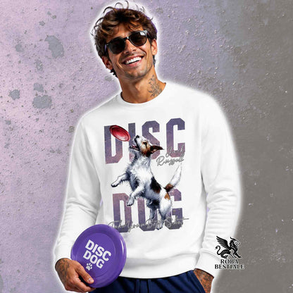 Winter Sweatshirt APTITUDE - DISC DOG - JACK RUSSELL TERRIER Rough Tricolor - Crew Neck, Unisex, color of your choice - from XS to 3XL