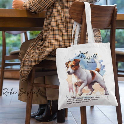 Shopper BEHAVIOR - JACK RUSSELL TERRIER SMOOTH Bianco Fulvo - Standard FCI - Diversi colori disponibili, 100% Cotone