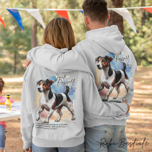 Felpa BEHAVIOR - JACK RUSSELL TERRIER SMOOTH Tricolor - Standard FCI - Unisex - Grigia - dalla XS alla 3XL
