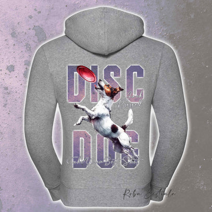 Felpa APTITUDE - DISC DOG - JACK RUSSELL TERRIER Smooth - Con Cappuccio e Full Zip, Uomo o Donna, in tanti colori - dalla XS alla 5XL