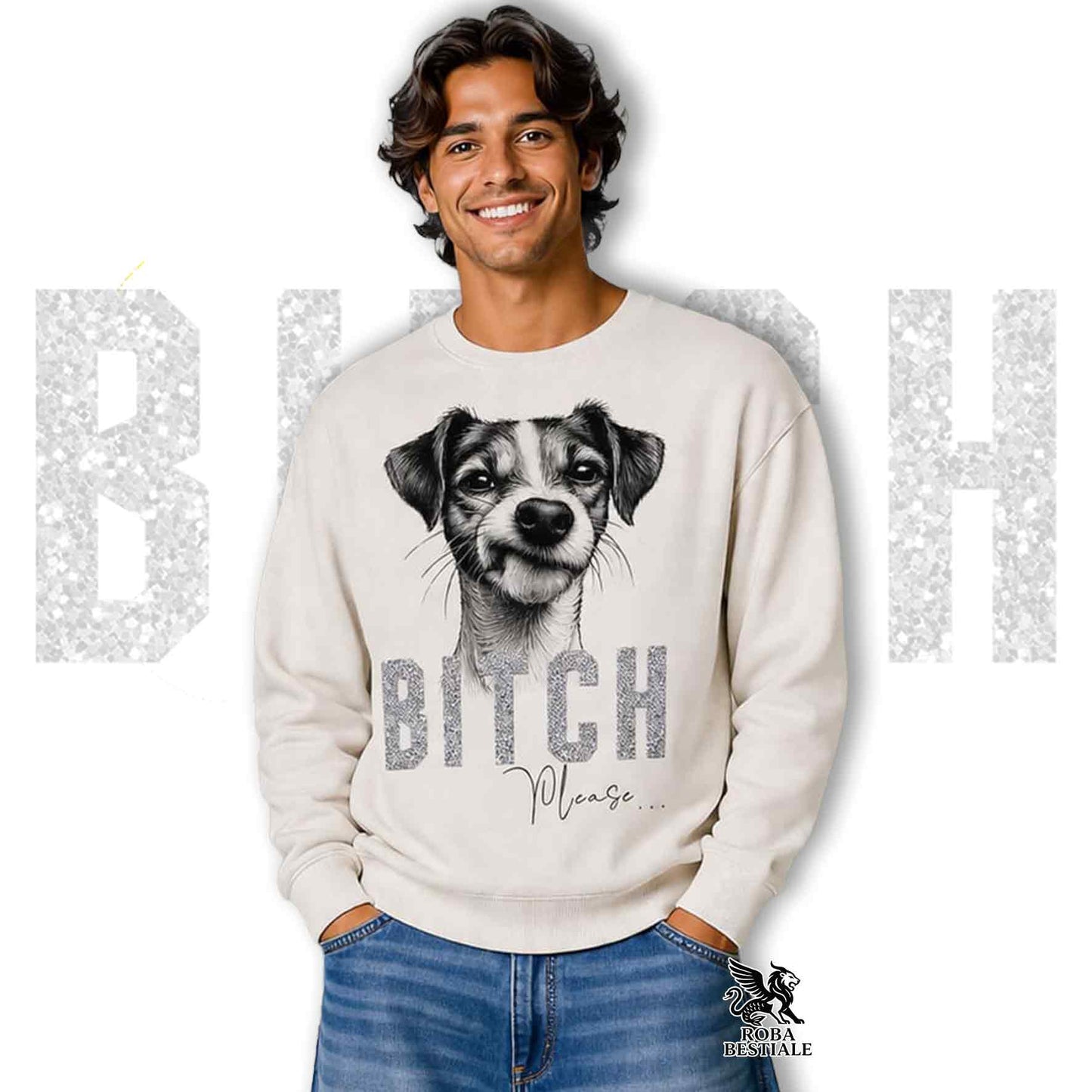 Felpa BI**H, PLEASE - JACK RUSSELL TERRIER Smooth - Girocollo, Unisex, in tanti colori! - dalla XS alla 3XL