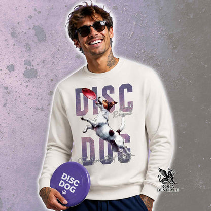 Felpa Invernale APTITUDE - DISC DOG - JACK RUSSELL TERRIER Smooth Tricolor - Girocollo, Unisex, colore a scelta - dalla XS alla 3XL